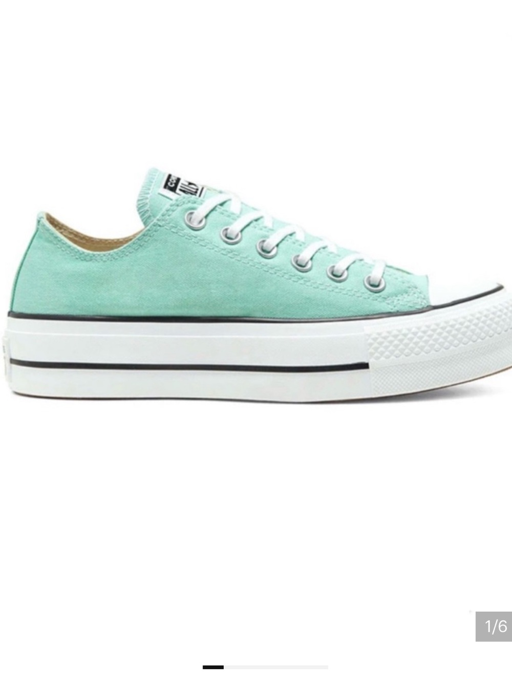 Converse Low Top Platform Sneaker in Mint Green